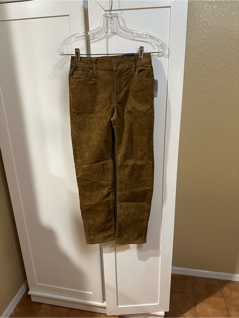 New!  Boys Sz 10 original straight GAP Corduroy Elastic Waist Pants in Brown